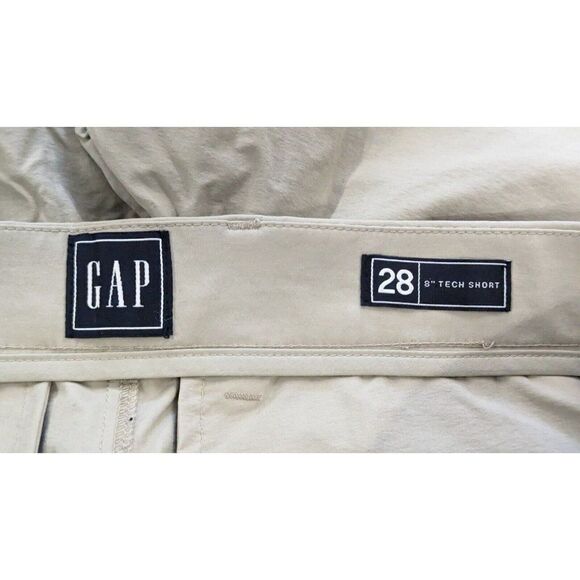 Gap Womens Size 28 Olive Flat Front 8" Tech Mid Rise Slash Pocket Chino Shorts - Picture 5 of 7